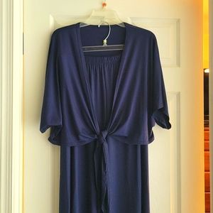 Tie front crop top and wide leg pants set- never worn